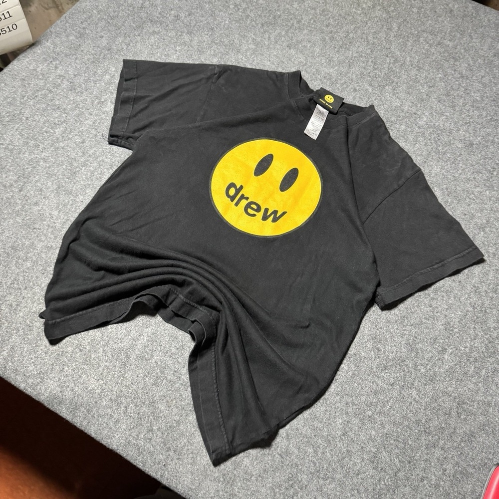 Drew House SS Tee Shirt Logo Black Men's S Justin Bieber Short Sleeve Streetwear